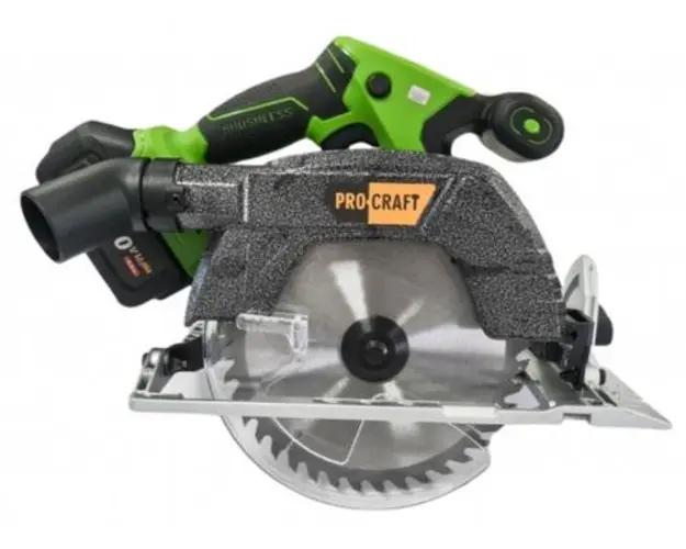Circular pe acumulator Procraft PCA20, semiprofesional 20V, 4Ah, Brushless, panza 185 mm, pornire lenta
