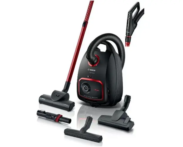 Aspirator cu sac Bosch ProPower BGL6POW2, 4 L, 850 W (Negru/Rosu)