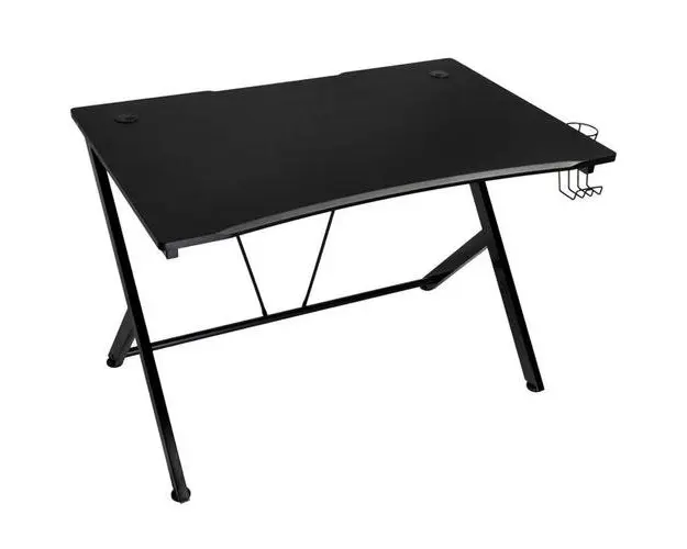 Birou Gaming Nitro Concepts D12, 116 x 76 cm, suport pahar, suport casti si 2 orificii gestionare cabluri (Negru)