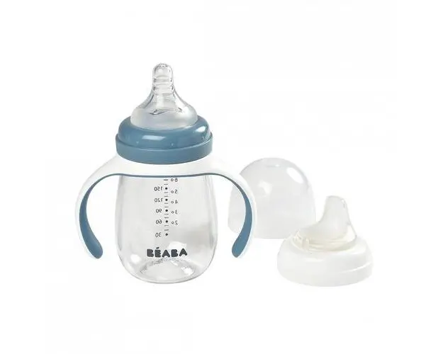 Biberon Beaba de Invatare 2 in 1 - Albastru 210 ml