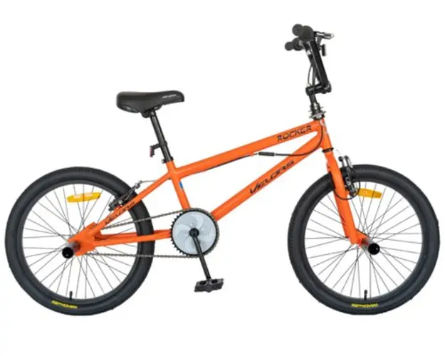 Bicicleta BMX VELORS V2016A, roti 20inch, cadru otel 14inch, frane V-Brake (Negru/Portocaliu)