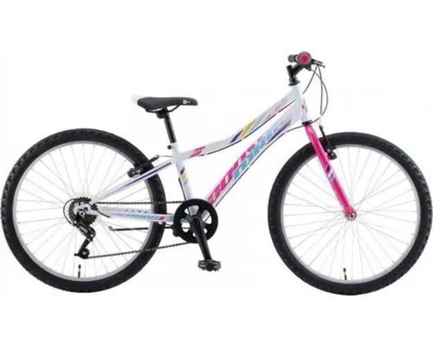 Bicicleta Copii Booster 2023 Turbo, roti 24 Inch, 6 viteze, Frana V-Brake, Alb
