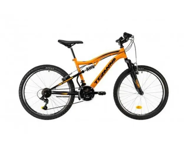 Bicicleta Copii Dhs 2445, roti 24 Inch, 18 viteze, cadru otel 400mm, Portocaliu