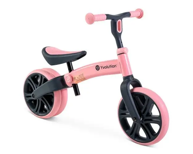 Bicicleta echilibru Yvolution Y Velo Junior Pink, Scaun si ghidon reglabile in inaltime (Roz)