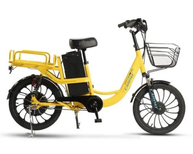 Bicicleta Electrica Tip Scooter Carpat E-Delivery C20314E 20inch, Roti 20 Inch, Frana fata tambur, Frana spate disc, Motor 350W, Autonomie intre 60-80 Km, Galben