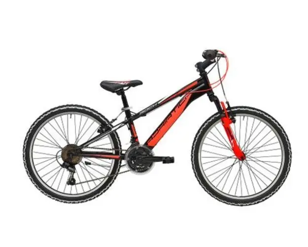 Bicicleta MTB Adriatica Rock, roti 24inch, 18 viteze, cadru 350 mm, FraneV-BRAKE (Negru/Portocaliu)