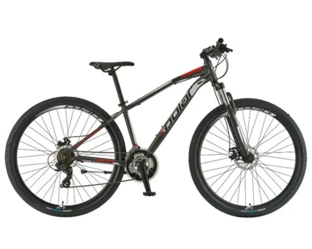 Bicicleta Mtb Polar Wizard 1.0, 29inch, S-M, Frane mecanice pe disc, 21 viteze (Gri/Rosu)