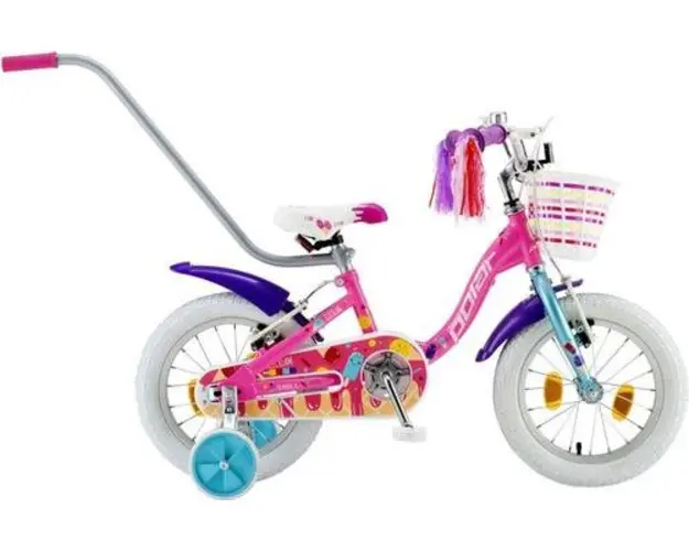 Bicicleta Copii Polar 2024 IceCream, roti 14inch, cadru otel, frana V-brake (Roz)