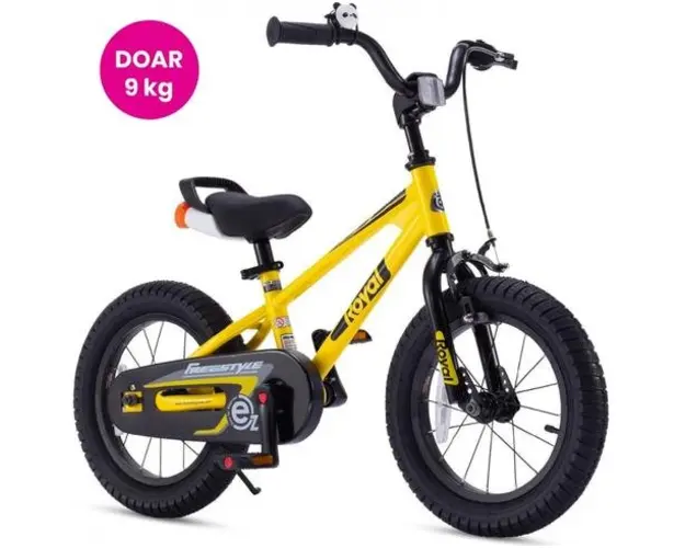 Bicicleta copii Royal Baby EZ Freestyle, roti 16inch, cadru otel (Galben)