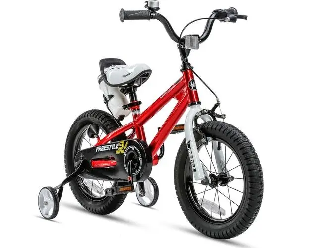 Bicicleta Royal Baby Freestyle Coaster Brake, roti 16inch, cadru otel, frana U-Brake, roti ajutatoare (Rosu)