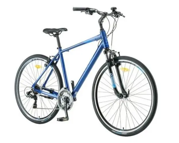 Bicicleta Trekking Polar Helix 2023, roti 28 Inch, cadru aluminiu L, 21 viteze, Albastru
