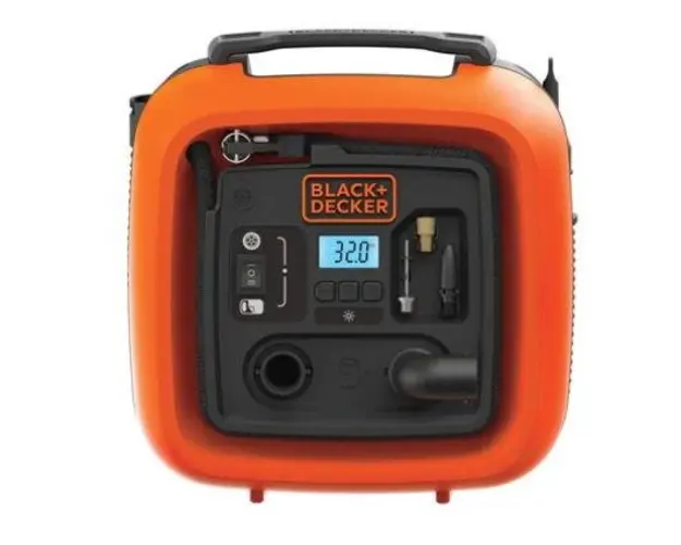 Compresor auto Black&Decker ASI400-XJ, 12V , 11 bar, Display (Negru/Portocaliu)