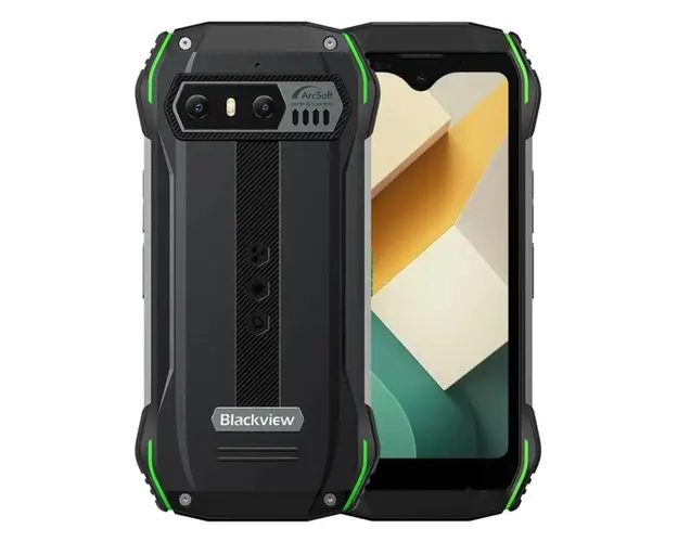 Telefon Mobil Blackview N6000, Procesor Octa-Core Mediatek MT8781 Helio G99, IPS LCD touchscreen 4.3inch, 8GB RAM, 256GB Flash, Camera Duala 48MP, Wi-Fi, 4G, Dual Sim, Android (Negru/Verde)