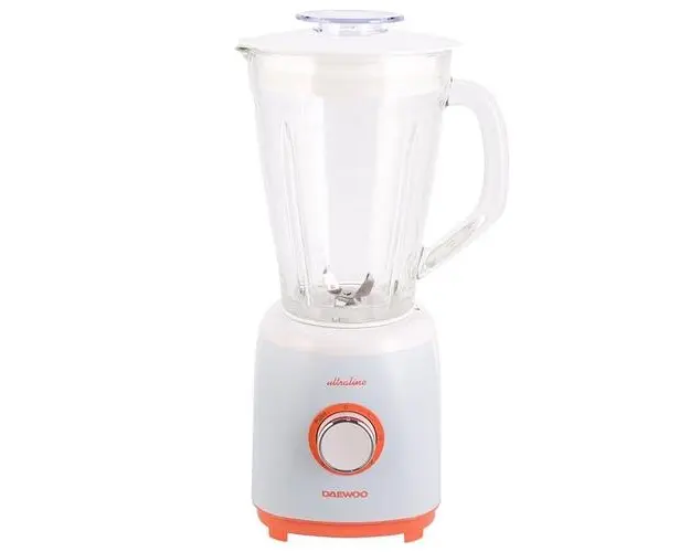 Blender Daewoo UltraLine DB100U, 700 W, bol din sticla, capacitate 1.5 L, 5 trepte de viteza+Pulse, lama din inox, zdrobire gheata (Alb)