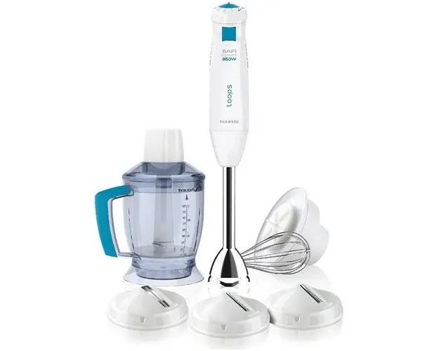 Mixer vertical Taurus Bapi 850 Loops Inox, 850 W, 20 trepte (Alb)