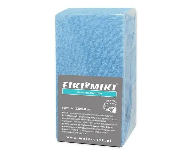 Cearsaf cu elastic din frotir Bleu 120/60 cm