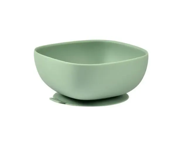Bol silicon cu ventuza Beaba Sage Green