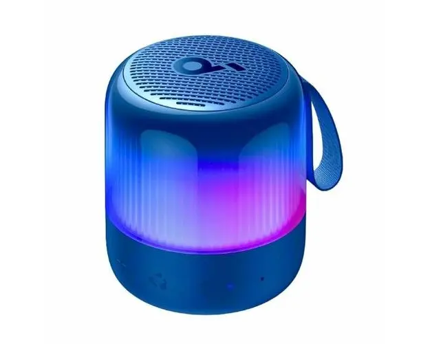 Boxa portabila wireless Anker SoundCore Glow Mini, 8W, Autonomie 12H, Sunet 360, Waterproof IP67 (Albastru)