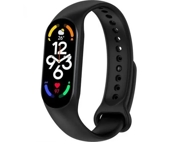 Bratara Fitness Xiaomi Mi Band 7, ecran AMOLED 1.62inch, Bluetooth, PAI, Senzor Ritm cardiac, Oxigen, Stres, 120 moduri sport (Negru)
