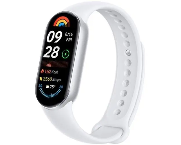 Bratara Fitness Xiaomi Smart Band 9, ecran AMOLED 1.62inch, Bluetooth 5.4, Rezistenta la apa 5 ATM, bratara TPU (Argintiu)