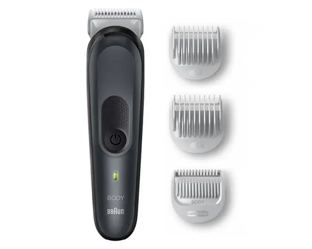 Aparat de tuns Braun BG3350, Autonomie 80 minute, Tehnologie SkinShield (Negru/Gri)