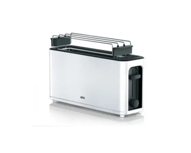 Prajitor de paine Braun HT3110WH, 1000 W, 1 felie, 7 setari rumenire (Alb)