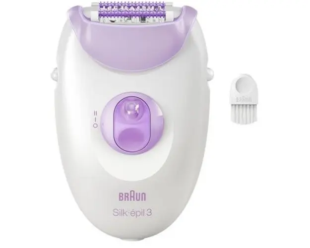 Epilator Braun Silk-epil 3 SE3-000, 20 pensete MicroGrip, 2 viteze, Smart Light (Alb/Violet)
