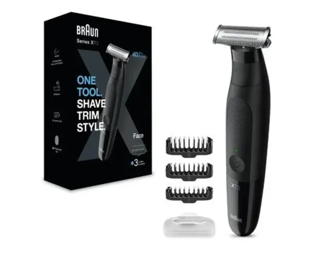 Aparat hibrid de barbierit si tuns barba BRAUN Series X XT3100, Wet&Dry, autonomie 50 min, 1 element de taiere (Negru)