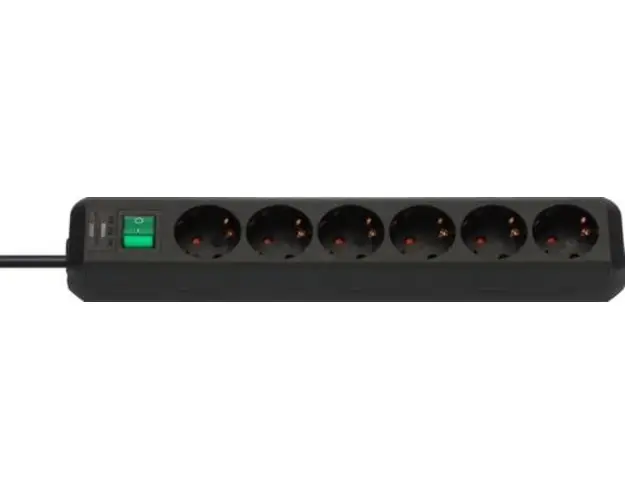 Prelungitor Brennenstuhl 1159500015, 6 prize, 1.5 m, intrerupator (Negru)