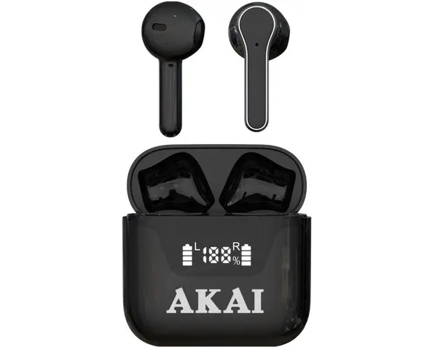 Casti Stereo Akai BTE-J101, Bluetooth, Microfon (Negru)