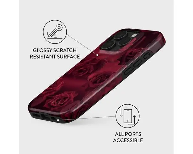 Husa Dual Layer Femme Fatale Burga pentru iPhone 16 Pro, Rosu