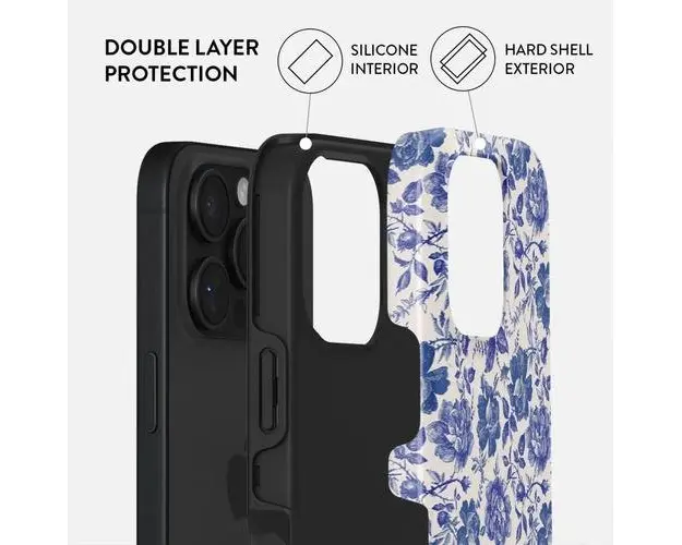 Husa Dual Layer Garden Stories Burga pentru iPhone 16 Pro, Albastru