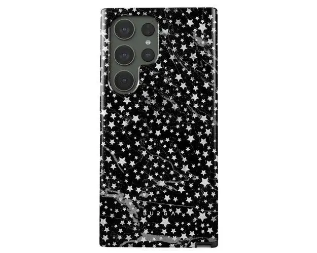 Husa Protectie Spate Burga Dual Layer Starry Night pentru Samsung Galaxy S23 Ultra (Negru)