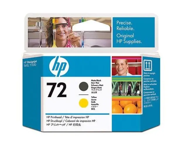 Cap printare HP 72 (Negru mat / Galben)
