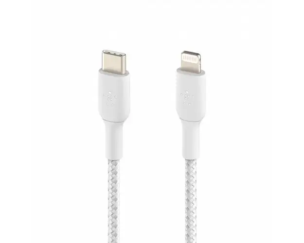 Cablu de date Belkin BOOST CHARGE, USB-C - Lightning, 2M, Alb