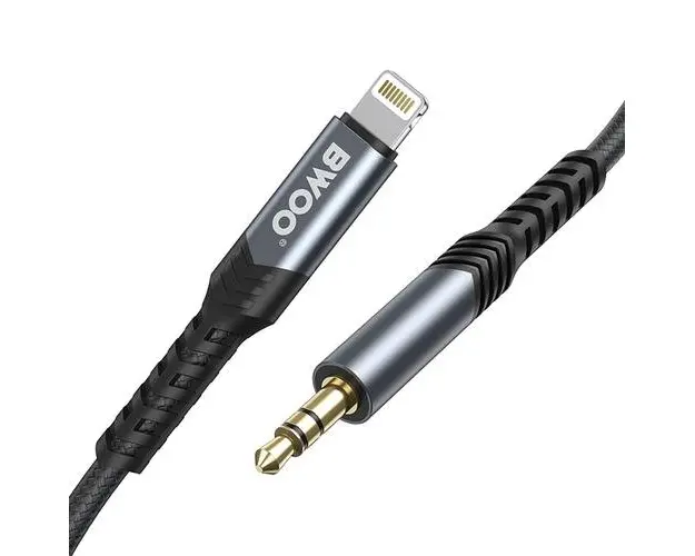 Cablu Audio BWOO BO-AUX068, Lightning - 3.5mm , 1.2m, Negru
