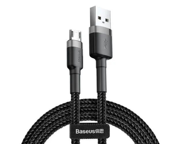 Cablu de date Baseus Cafule, Micro USB - USB, 0,5 metri, 2.4A (Negru)