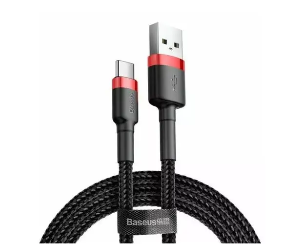 Cablu de date Baseus Cafule, USB la USB-C, Quick Charge , 2A, 3m (Negru)