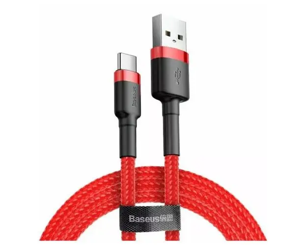 Cablu de date Baseus Cafule, USB la USB-C, Quick Charge , 3A, 1m (Rosu)