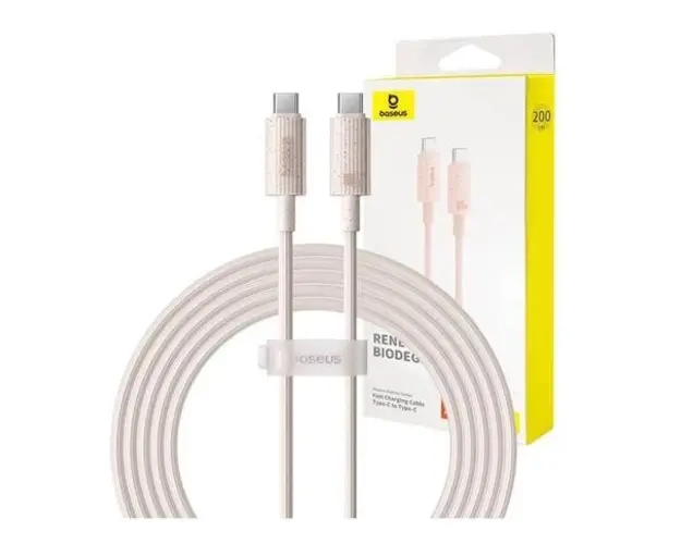 Cablu de date Baseus Habitat Series, Incarcare rapida, USB-C la USB-C, 100W, 2m (Roz)