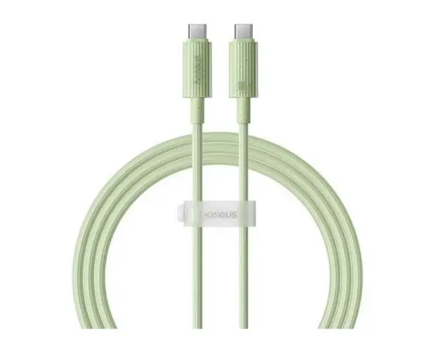 Cablu de date Baseus Habitat Series, Incarcare rapida, USB-C la USB-C, 100W, 1m (Verde)