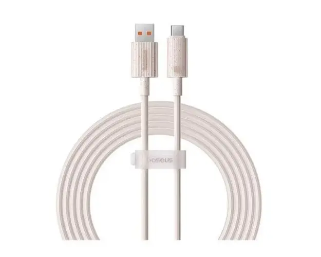 Cablu de date Baseus Habitat Series, Incarcare rapida, USB la USB-C, 100W, 2m (Roz)