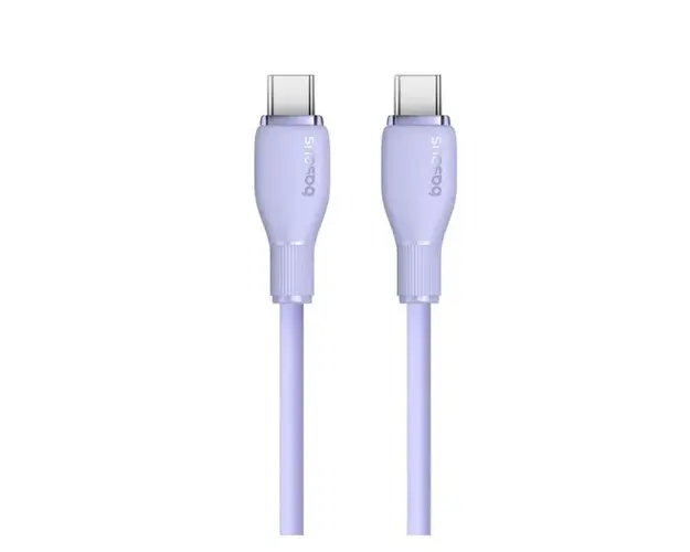 Cablu de date Baseus Pudding Series, 100W, USB-C la USB-C, Fast Charging, 2 metri (Mov)