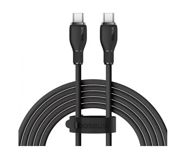 Cablu de date Baseus Pudding Series, Incarcare rapida, USB-C la USB-C, 100W, 2m, Negru