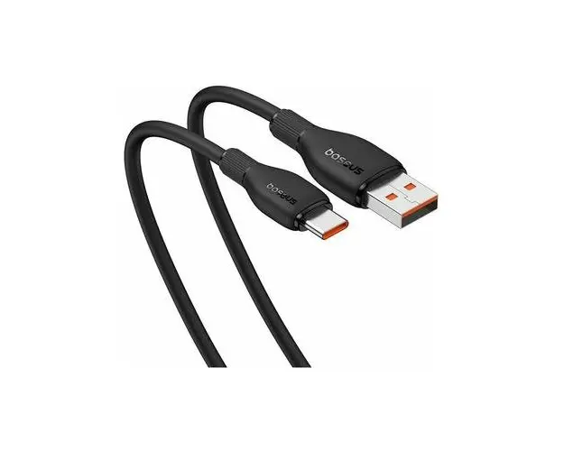 Cablu de date Baseus Pudding Series, USB la USB-C, 100W, Fast Charging, 2m, Negru