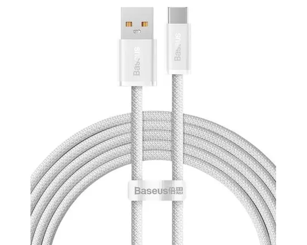 Cablu Date si Incarcare USB-A - USB-C Baseus Dynamic Series, 100W, 2m, Alb CALD000702