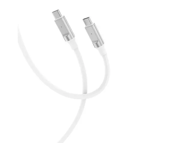 Cablu Date si Incarcare USB-C - USB-C XO Design NB-Q252B, 60W, 1m, Alb