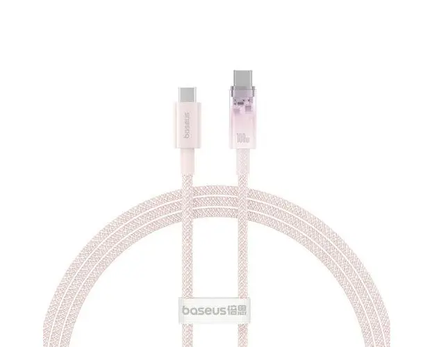 Cablu Date si Incarcare USB-A - USB-C Baseus Explorer, 100W, 1m, Roz CATS010404