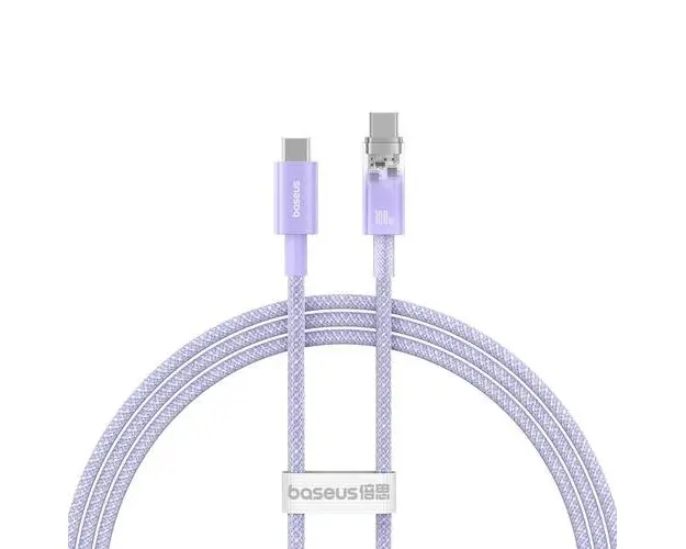 Cablu Date si Incarcare USB-A - USB-C Baseus Explorer, 100W, 2m, Mov CATS010505