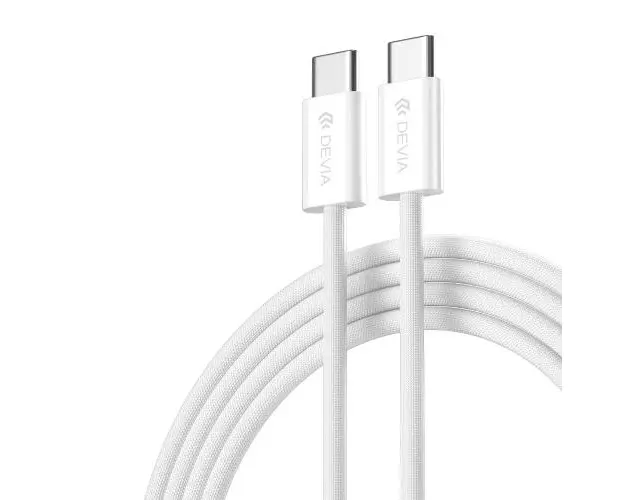 Cablu Date si Incarcare USB-C - USB-C DEVIA EC325, 60W, 1m, Alb